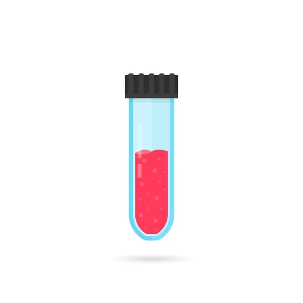 Лабораторна трубка, як значок аналізу крові — стоковий вектор