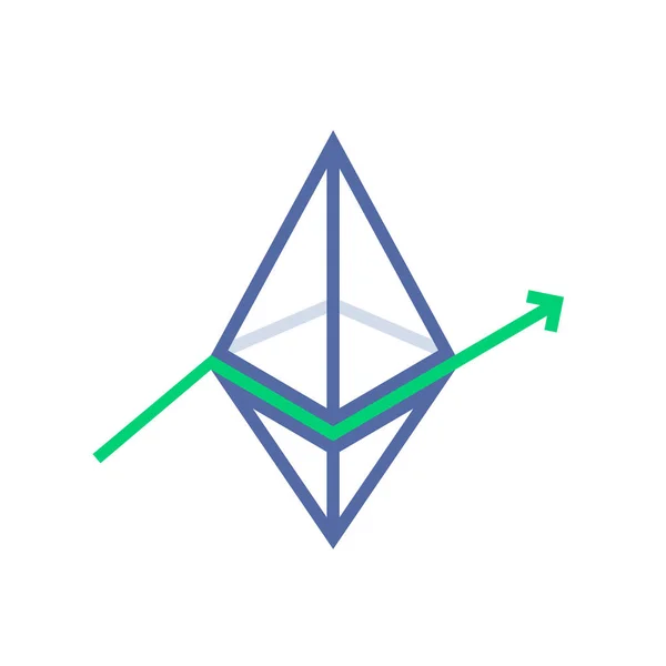 Ethereum 价值增长, 如利润激增 — 图库矢量图片