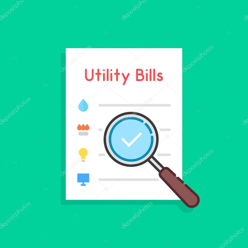 flat style payment of utility bills icon