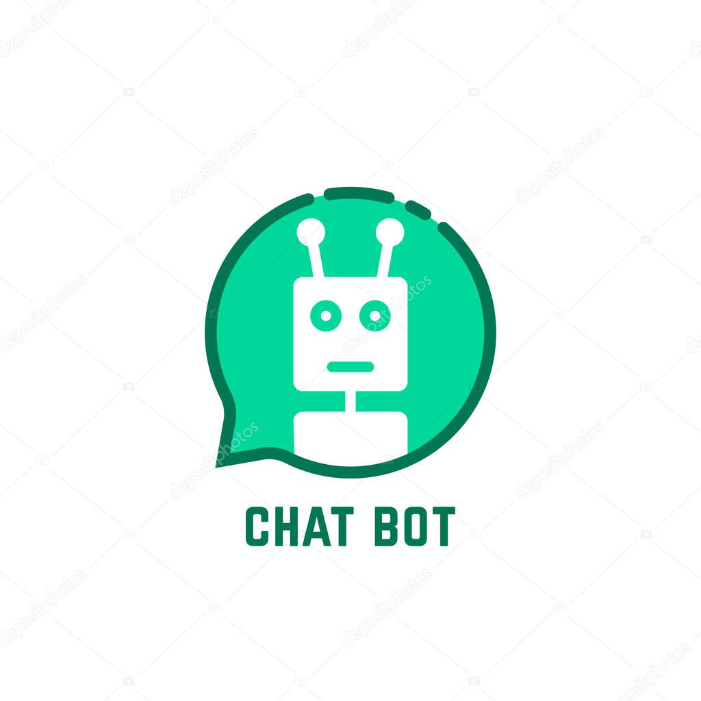 chat bot logo like green speech bubble