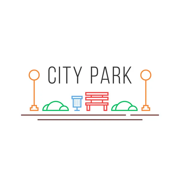 city park icon in linear style