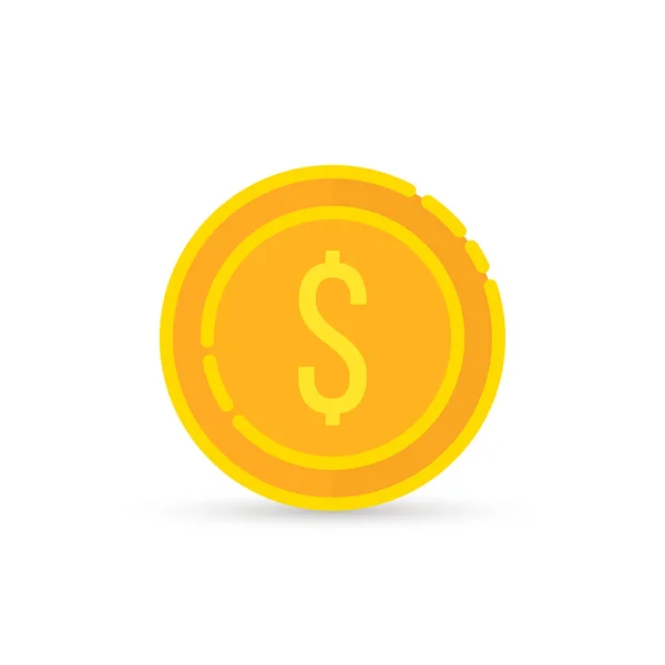Altın dolar para işareti ile gölge — Stok Vektör