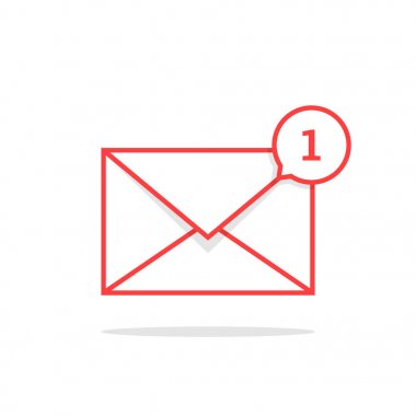 Kırmızı ince çizgi bildirim simgesi ile konuşma balonu