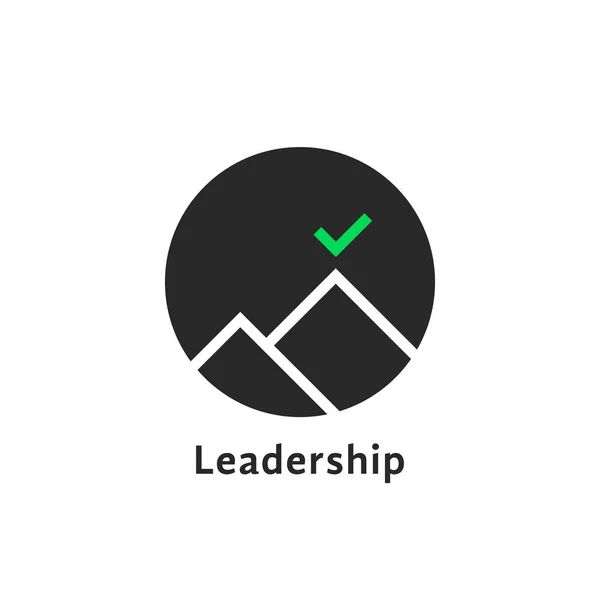 Redondo logotipo de liderazgo simple aislado en blanco — Vector de stock