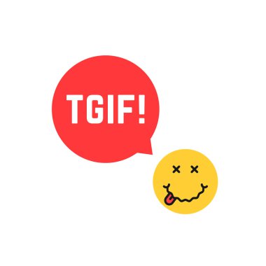 Tanrıya şükür bu Cuma gibi sarı sarhoş emoji TGIF logosu
