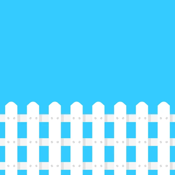 simple white fence garden on blue background