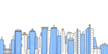 renkli ince çizgi şehir panoramik manzaralı