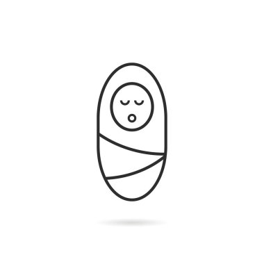 ince çizgi yeni doğan bebek giysili simgesi