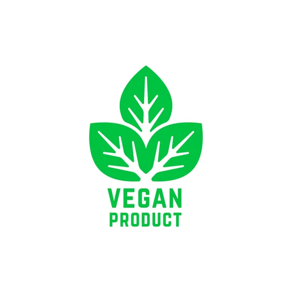 Vegan ürün yeşil logosu beyaz izole — Stok Vektör