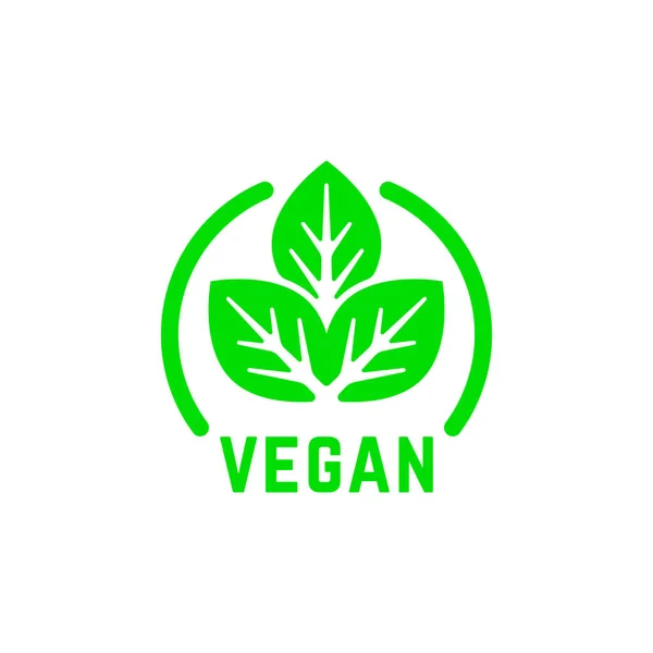 간단한 채식주의 제품 녹색 로고 라운드 — 스톡 벡터