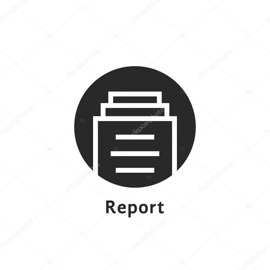 round simple report logo isolated on white