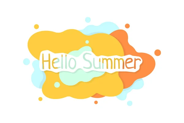 Farbiges Hallo Sommer abstraktes Logo auf weißem Hintergrund — Stockvektor