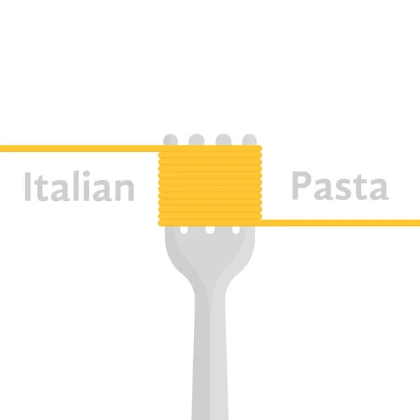 Logotipo de pasta italiana con tenedor y espagueti — Vector de stock