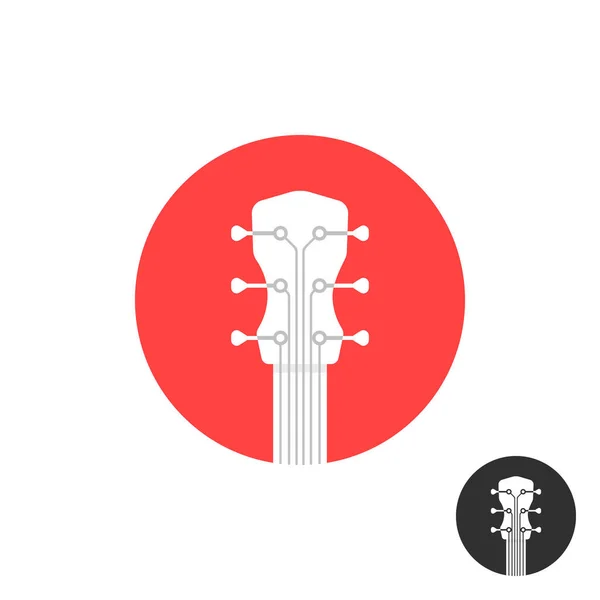Round simple guitar neck icon on white — Stock Vector