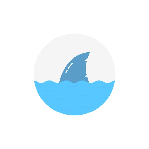 Requin Dans Eau Logo Isolé Sur Fond Blanc Concept Animal — Image vectorielle