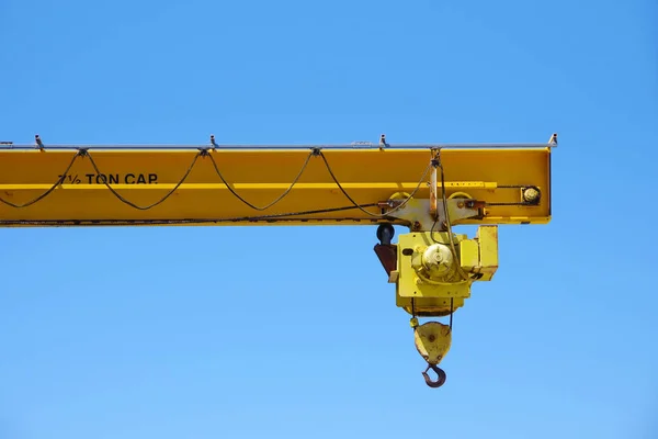 Close View Yellow Crane Boom Loading — Stock Photo, Image