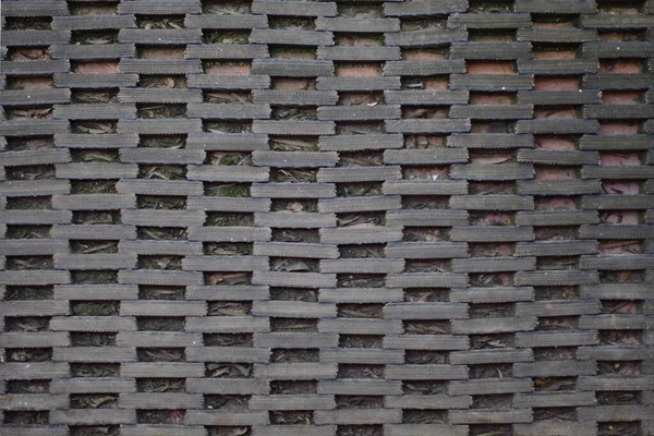 Detailní Pohled Vysokého Úhlu Přímo Shora Obyčejnou Černou Gumovou Rohožku — Stock fotografie