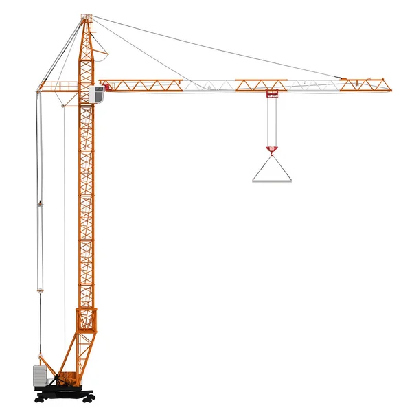 Guindaste Construção Ilustração Vista Lateral Isolado Modelagem — Fotografia de Stock