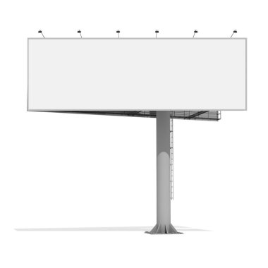 3D render boş billboard 01 beyaz arka plan üzerinde. 3D modelleme