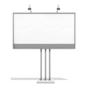 3D render boş billboard 05 beyaz arka plan üzerinde. 3D modelleme