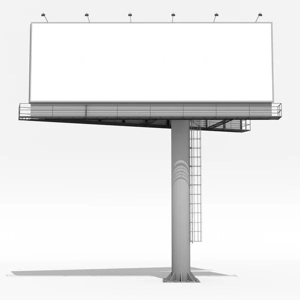 在灰色背景下渲染空白广告牌02 — 图库照片