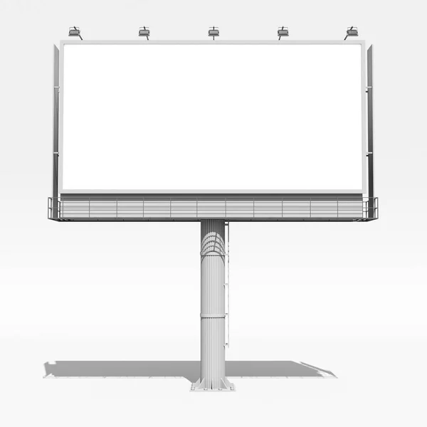 在灰色背景下渲染空白广告牌04 — 图库照片