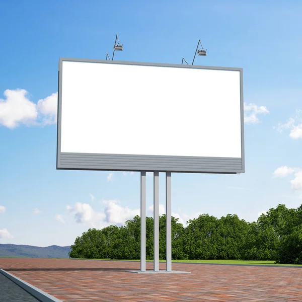 Rendering Κενό Billboard Τρισδιάστατη Μοντελοποίηση — Φωτογραφία Αρχείου