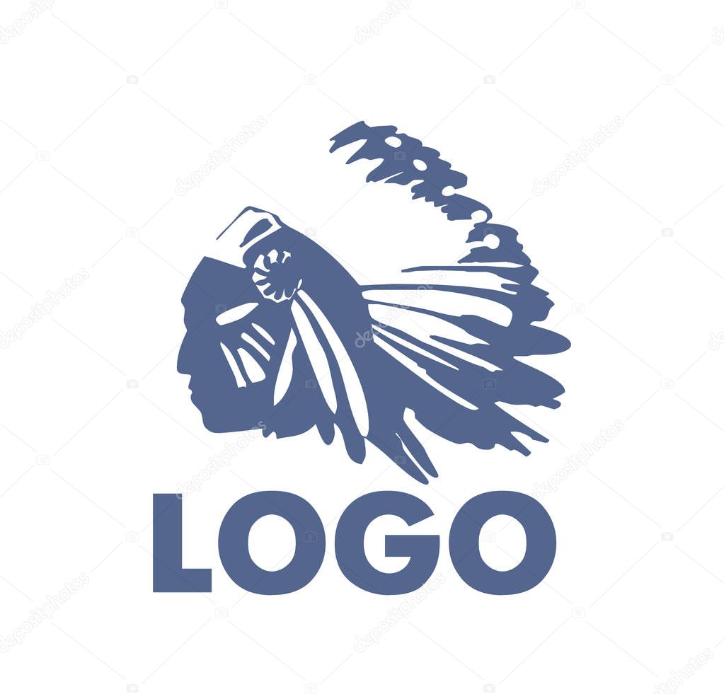 Red Man logo. Vector drawing