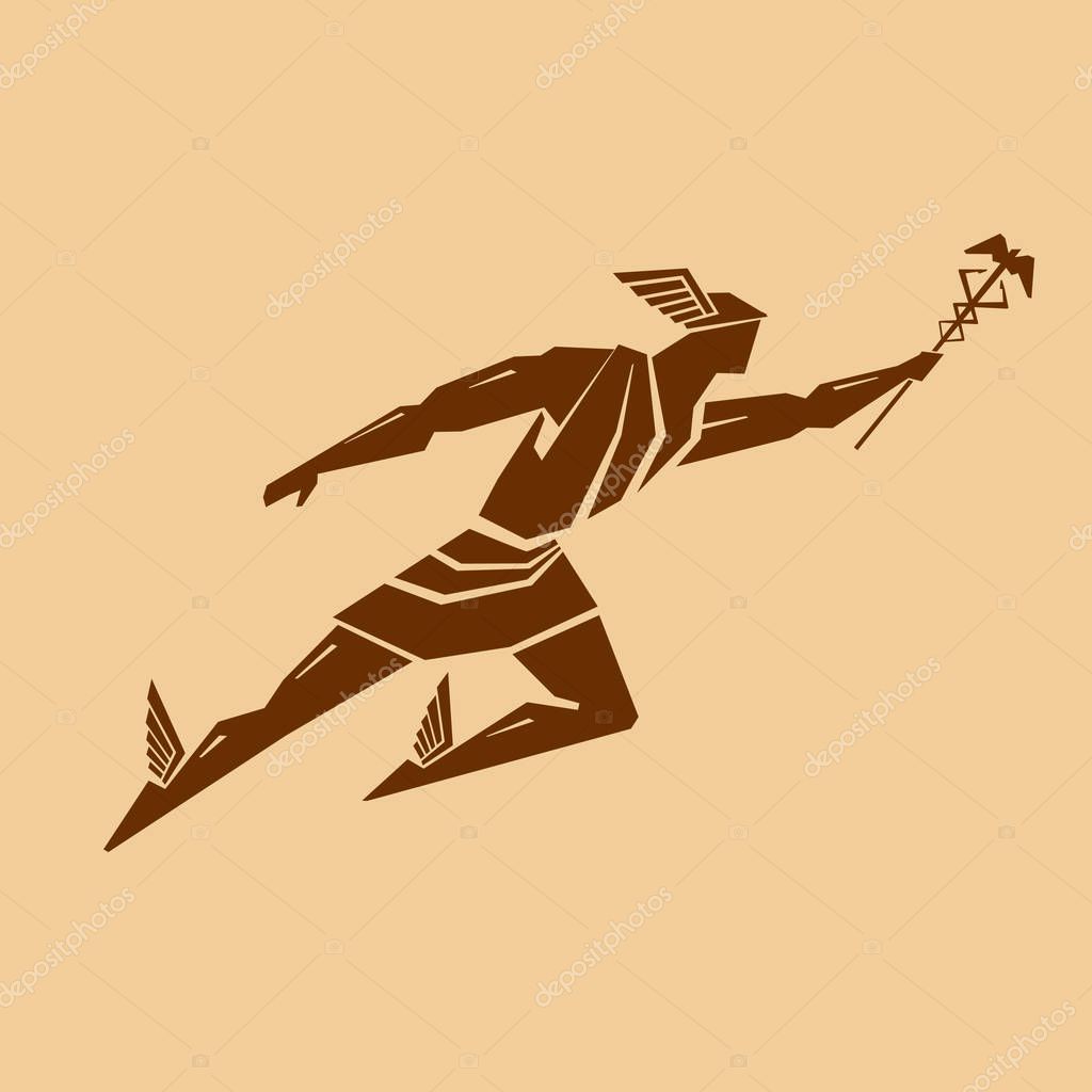 Ancient Greek God Hermes Vector Drawing — Stock Vector © kev4637@mail
