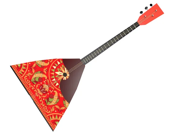 Balalaika Instrumento Musical Antiguo Nacional Ruso Está Pintado Con Patrones —  Fotos de Stock