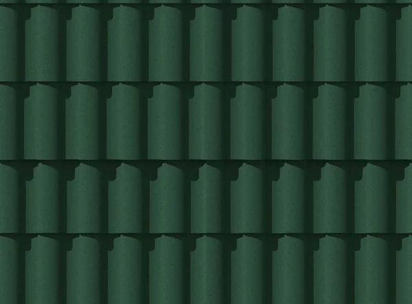 Illustration Takpannor Textur Grön Färg Sömlös Skugga Från Solen Modellering — Stockfoto