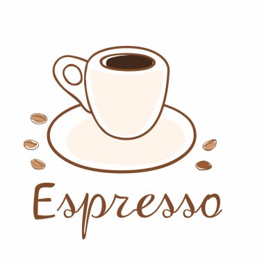 El yapımı kahve ve tahıl. Yazılı espresso. Vektör grafikleri