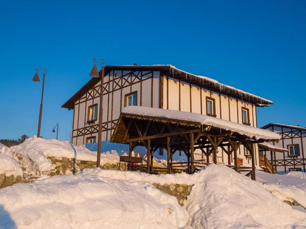 Casa Hotel Estilo Alpino Estación Esquí Gornaya Salanga Sol Sale — Foto de Stock