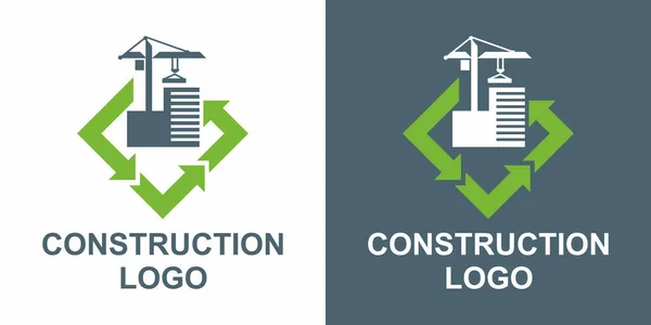 Construction Logo Icon Cranes Building Vector Graphics — Stock Vector