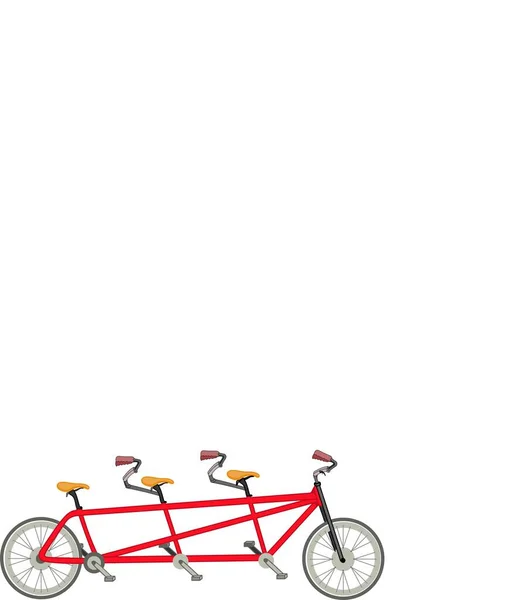 Vektor Illustration Des Fahrrads Für Familienausflüge Dreibettzimmer Für Reisen Realistische — Stockvektor