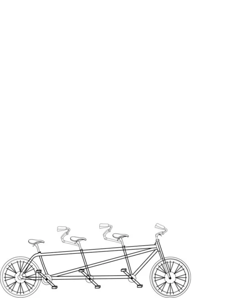 Cartoon Realistic Illustration Bicycle Graphic Style Vector Illustration Bicycle Family — Stock Vector