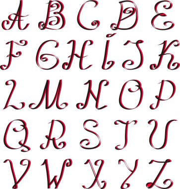 Hat biçiminde abc alfabesi