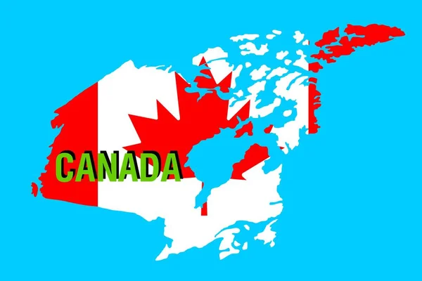 Mapa Forma Bandera Canadá — Archivo Imágenes Vectoriales