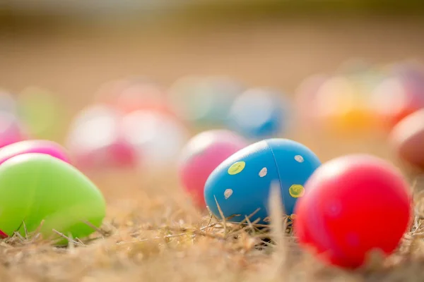 Huevos Pascua Sobre Hierba Pascua Vacaciones Tradición Concepto Objeto — Foto de Stock