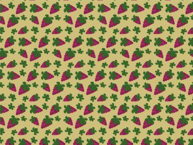 Sarı arka planda üzüm demetleri