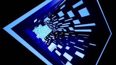 soyut teknoloji arkaplan tasarımı, siyah ve mavi, 3D görüntüleme