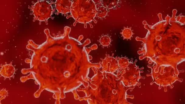 Corona Virus 2019 Ncov Grippeausbruch Mikroskopische Ansicht Schwimmender Grippeviren Zellen — Stockvideo
