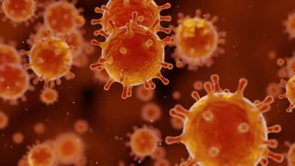 Virus Corona Focolaio Covid Concetto Video Animazione Virus — Video Stock