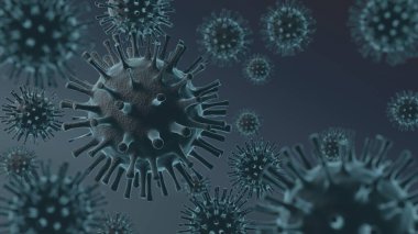 Corona virüsü 2019-ncov Covid-19 grip salgını, SARS salgını risk konsepti 3D arka plan oluşturma