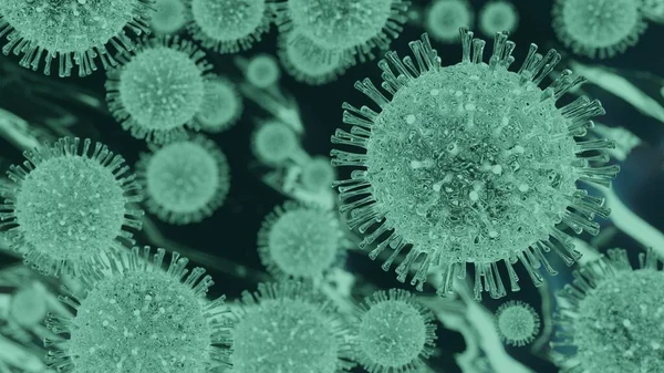 Corona Virus 2019 Ncov Focolaio Influenza Vista Microscopica Delle Cellule — Foto Stock