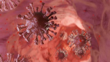Coronavirus COVID-19, kan, mikrobiyoloji ve viroloji virüsü. 