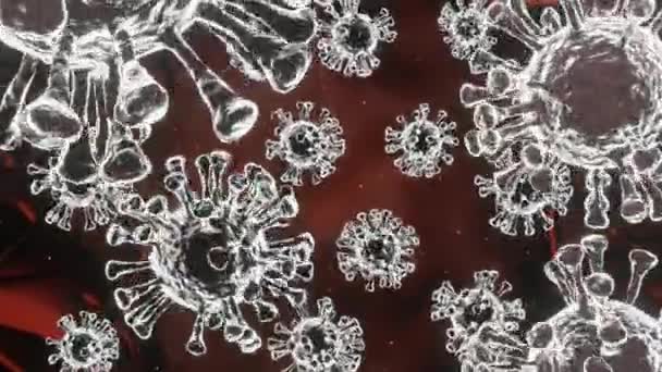 Coronavirus 2019 Ncov Grippeausbruch Abstrakter Bewegungshintergrund Covid Pandemierisikokonzept Rendering Animation — Stockvideo