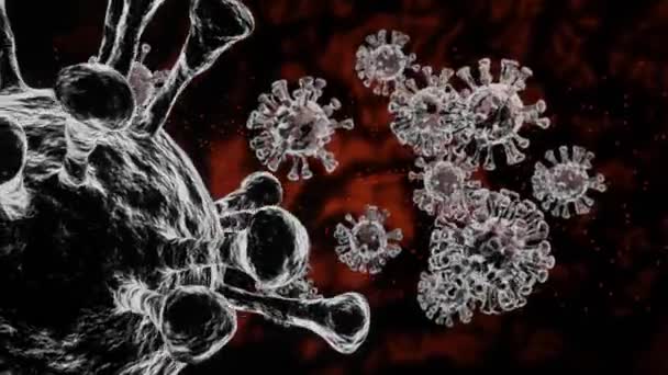 Corona Virus 2019 Ncov Griepuitbraak Covid Pandemisch Concept Abstracte Bewegingsachtergrond — Stockvideo