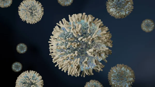 Coronavirus Covid Mikrobiyoloji Viroloji Konsepti Canlandırma Arkaplanı — Stok fotoğraf
