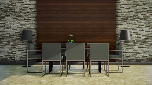 interior design of modern urban meeting room, 3d rendering